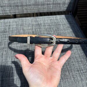 Vintage Talbots Genuine Leather Navy Western Croc Style Leather Belt